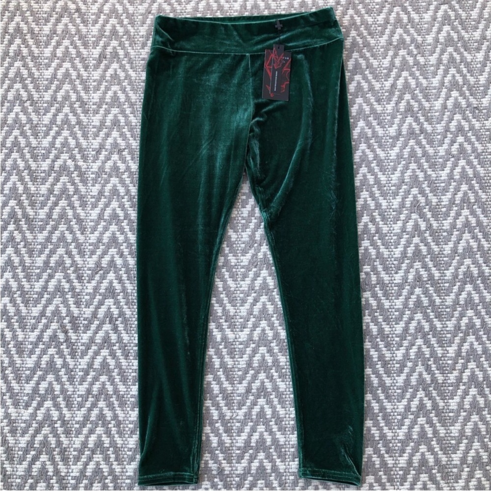 Killstar hermatite leggings size XL green dark green velvet